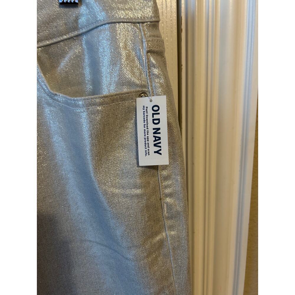 Old Navy Silver and Black Metallic Jeans Size 14 - Picture 3 of 10